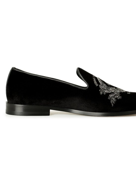 Versace Men\'s Velvet Embroidered Slippers Loafers Shoes US 10 IT 43 main image 5